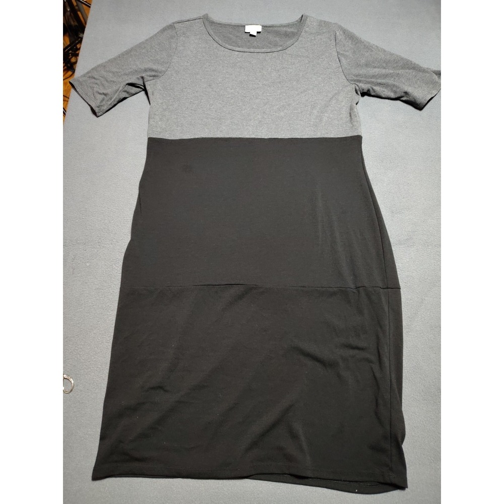 LuLaRoe Dress Ladies XL Black,/Gray‎ Floral Swing Comfort Stretch Casual Knee